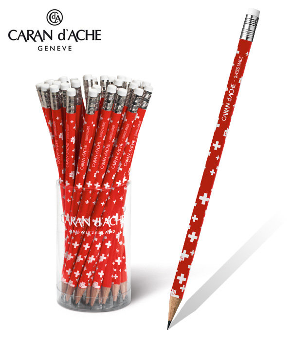 Набор графитовых карандашей с ластиком Swiss Flag 36 штук, 2.1 мм, пластиковая банка HB