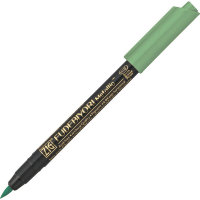 Ручка на водной основе, перо кисть ZIG Kuretake Fudebiyori Metallic Зеленый металлический оттенок CBK-55MT/121