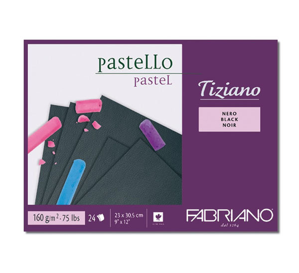 Блокнот-cклейка для пастели Fabriano "Tiziano Nero" 23х30,5 см 24 л 160 г 46723305