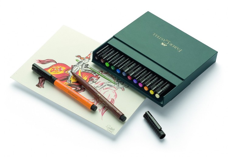 Набор капиллярных ручек Pitt Artist Pen Brush 12 цветов