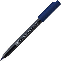 Ручка на водной основе, перо кисть ZIG Kuretake Fudebiyori Глубокий голубой CBK-55/035
