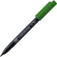 Ручка на водной основе, перо кисть ZIG Kuretake Fudebiyori Глубокий зеленый CBK-55/044