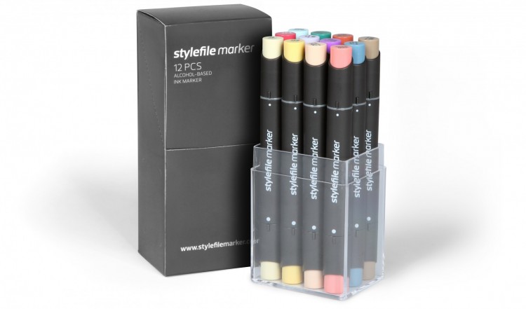Набор маркеров STYLEFILE 12шт основные цвета C