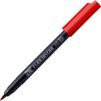Ручка на водной основе, перо кисть ZIG Kuretake Fudebiyori Карминовый красный CBK-55/022