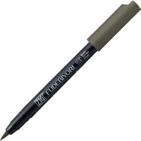 Ручка на водной основе, перо кисть ZIG Kuretake Fudebiyori Коричнево-серый CBK-55/094