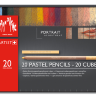 Художественный набор PORTRAIT (20 пастельных карандашей и 20 пастельных мелков) + наждачная бумага