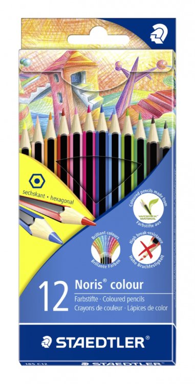 Набор цветных карандашей Noris Colour LQ, 12 цветов Wopex, картонная уп