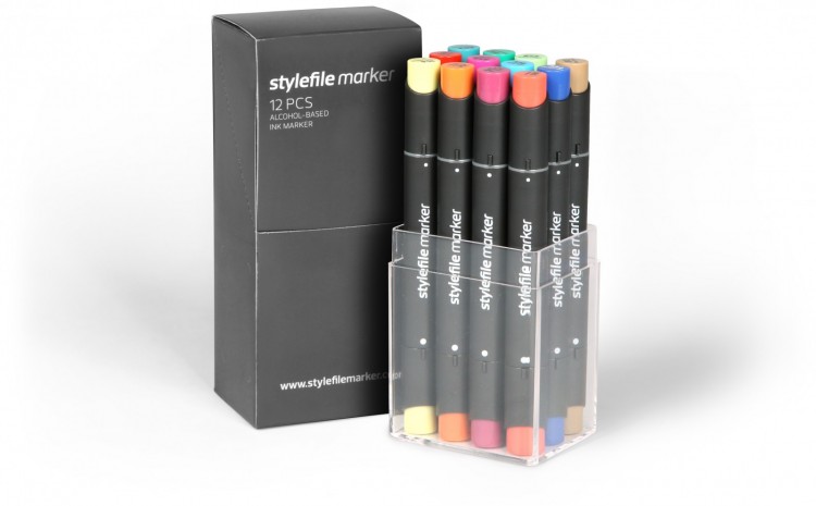 Набор маркеров STYLEFILE 12шт основные цвета B