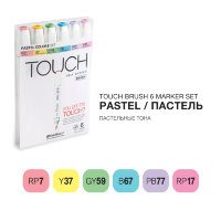 Набор маркеров Touch Brush 6 цветов пастельные тона