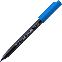 Ручка на водной основе, перо кисть ZIG Kuretake Fudebiyori Персидский голубой CBK-55/032