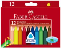 Трехгранные восковые карандаши TRIANGULAR, набор цветов, в картонной коробке, 12 шт.