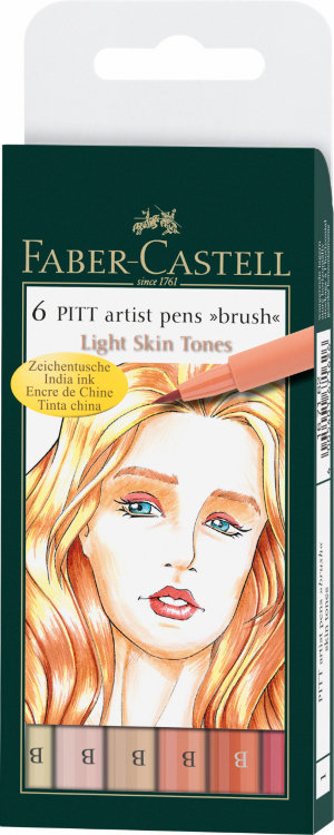 Набор капиллярных ручек PITT Artist Pen, оттенки желтого, в футляре, 6 шт.