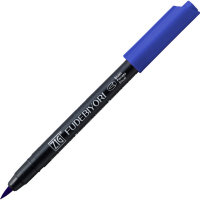 Ручка на водной основе, перо кисть ZIG Kuretake Fudebiyori Синий CBK-55/030